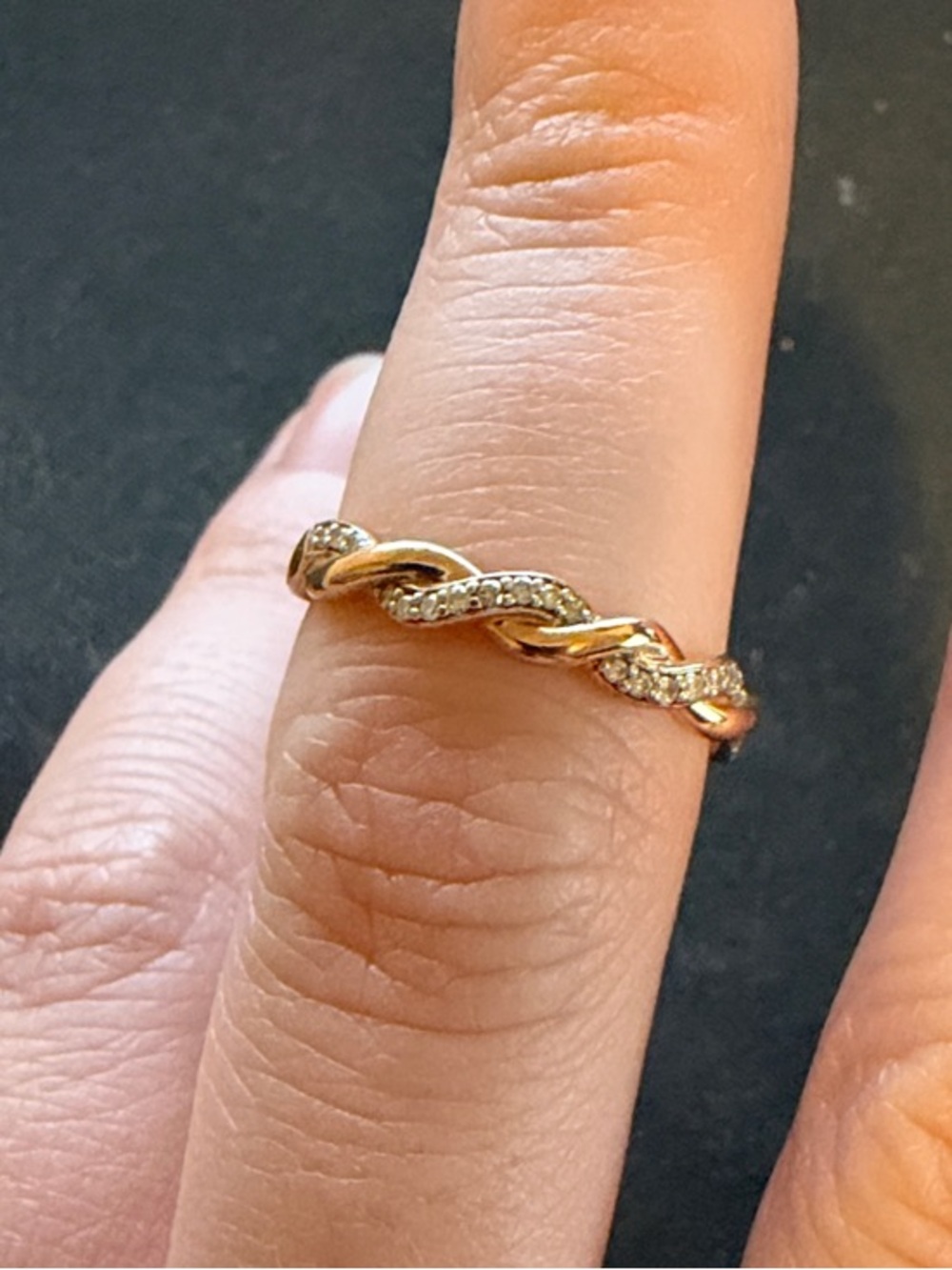 Kay’s 10k Rose Gold Twisted Band Ring with Diamonds - Women's Jewelry